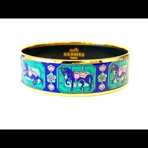 Hermes “horses” enamel bracelet, size PM (65)